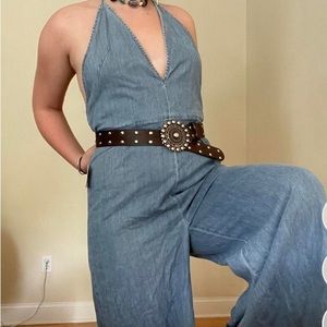 Free People NWT Jean Wide Leg Jumpsuit